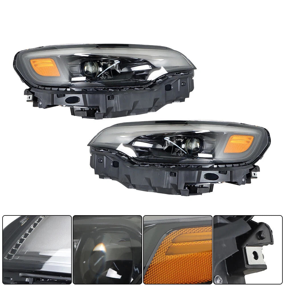 Pair LED headlight front angle for 2019-2023 Jeep Cherokee
