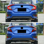 Before and after: factory vs black LED tail lights on a 2016-2021 Honda Civic