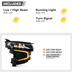 Pair LED headlight front angle for 2021-2024 Chevrolet Tahoe / Suburban