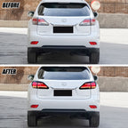 Before and after: factory vs LED tail lights on a 2010-2015 Lexus RX350 / RX450h
