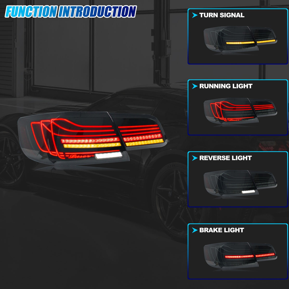 Running, brake, turn and reverse functions of the 2007-2013 BMW 3 Series Coupe E92 / M3 LED tail light