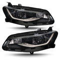Black Halogen Projector Headlights Pair w/ Sequential Signal for Chevy Malibu (2016-2018)
