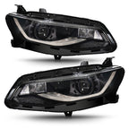 Black Halogen Projector Headlights Pair w/ Sequential Signal for Chevy Malibu (2016-2018)