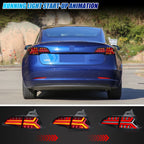 Running light start-up animation on the 2017-2022 Tesla Model 3 / Model Y LED tail lights