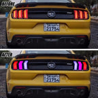 Before and after: factory vs LED tail lights on a 2015-2023 Ford Mustang
