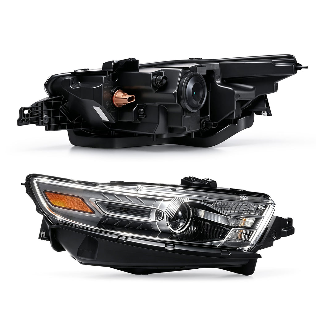 Pair halogen projector headlight front angle for 2013-2014 Ford Taurus
