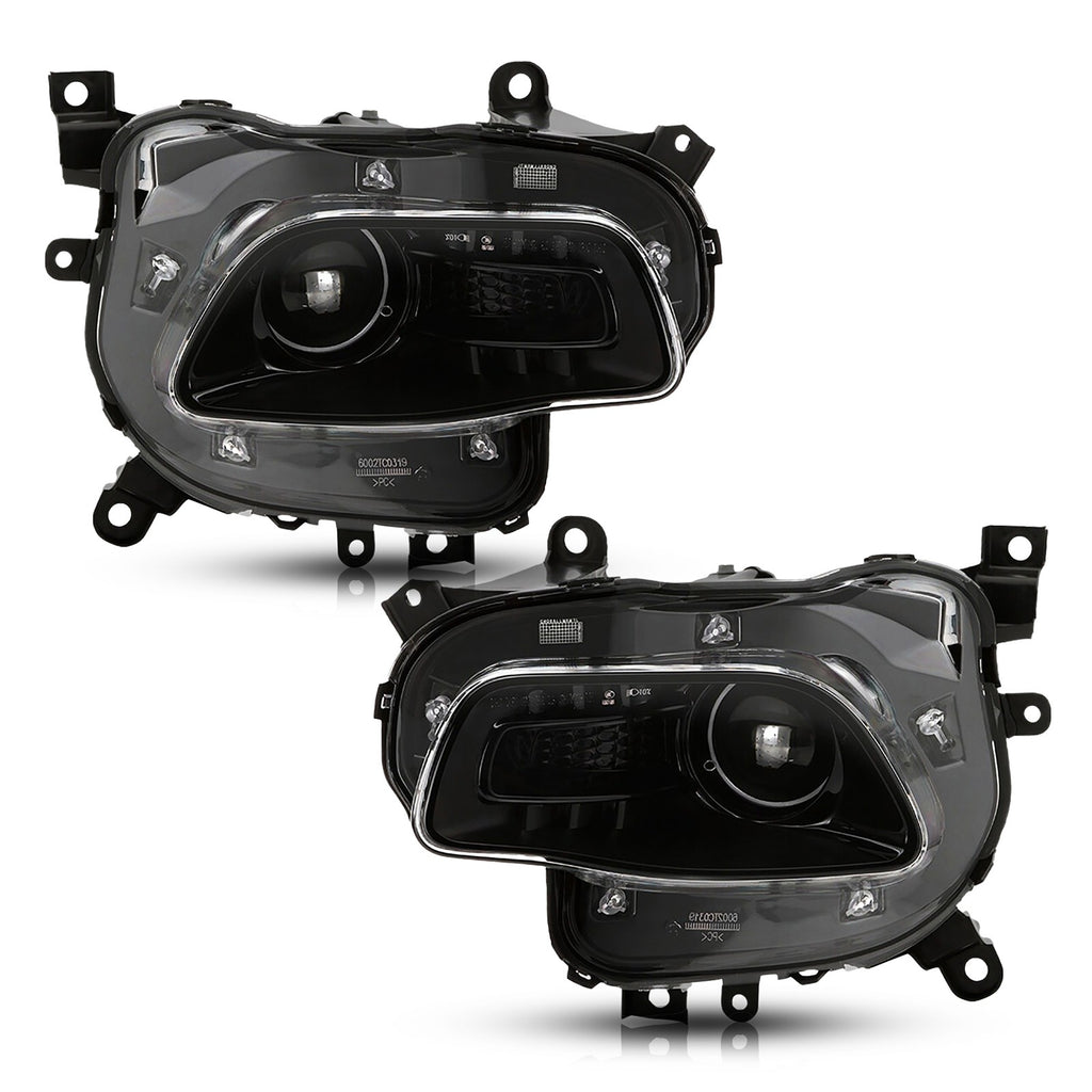 Black HID Projector Headlights Pair w/ Bulbs & Ballasts for Jeep Cherokee KL (2014-2018)