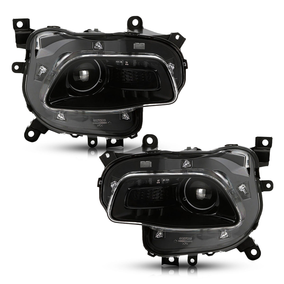 Black HID Projector Headlights Pair w/ Bulbs & Ballasts for Jeep Cherokee KL (2014-2018)