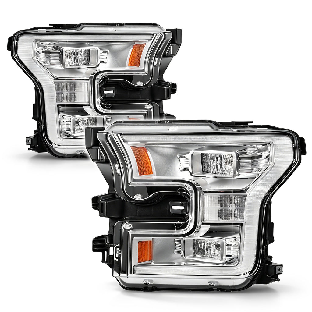 Pair LED headlight front angle for 2015-2017 Ford F-150