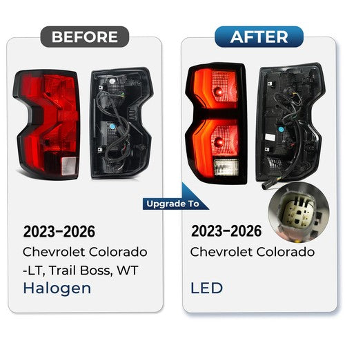 smoked LED tail light view 3 for Chevy Colorado Halogen Models (2023-2026)