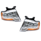 Chrome Halogen Reflector Headlights Pair w/ Bulbs for Ford Expedition (2015-2017)