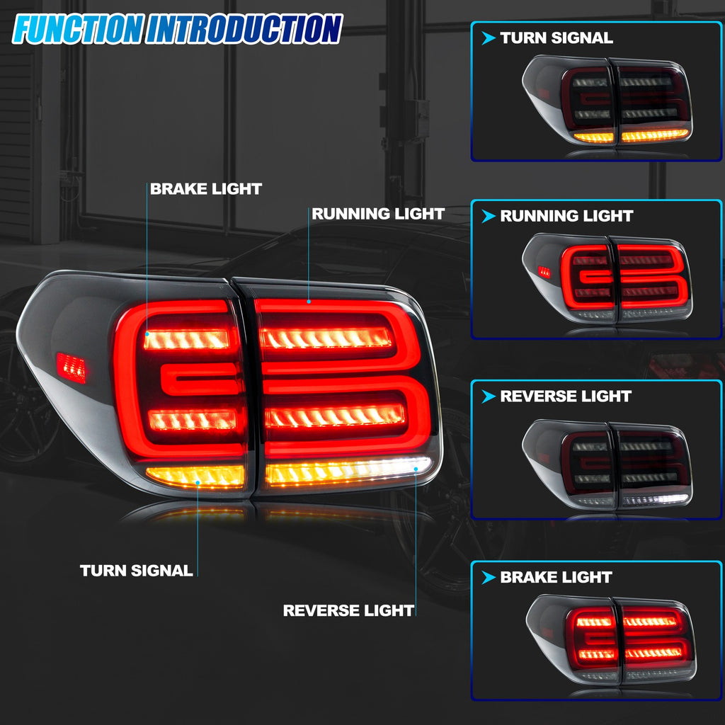 Running, brake, turn and reverse functions of the 2017-2020 Nissan Armada LED tail light