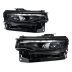 Full LED Single-Projector Headlights Pair, Black for Jeep Wagoneer (2022-2025) & Wagoneer L (2023-2025)
