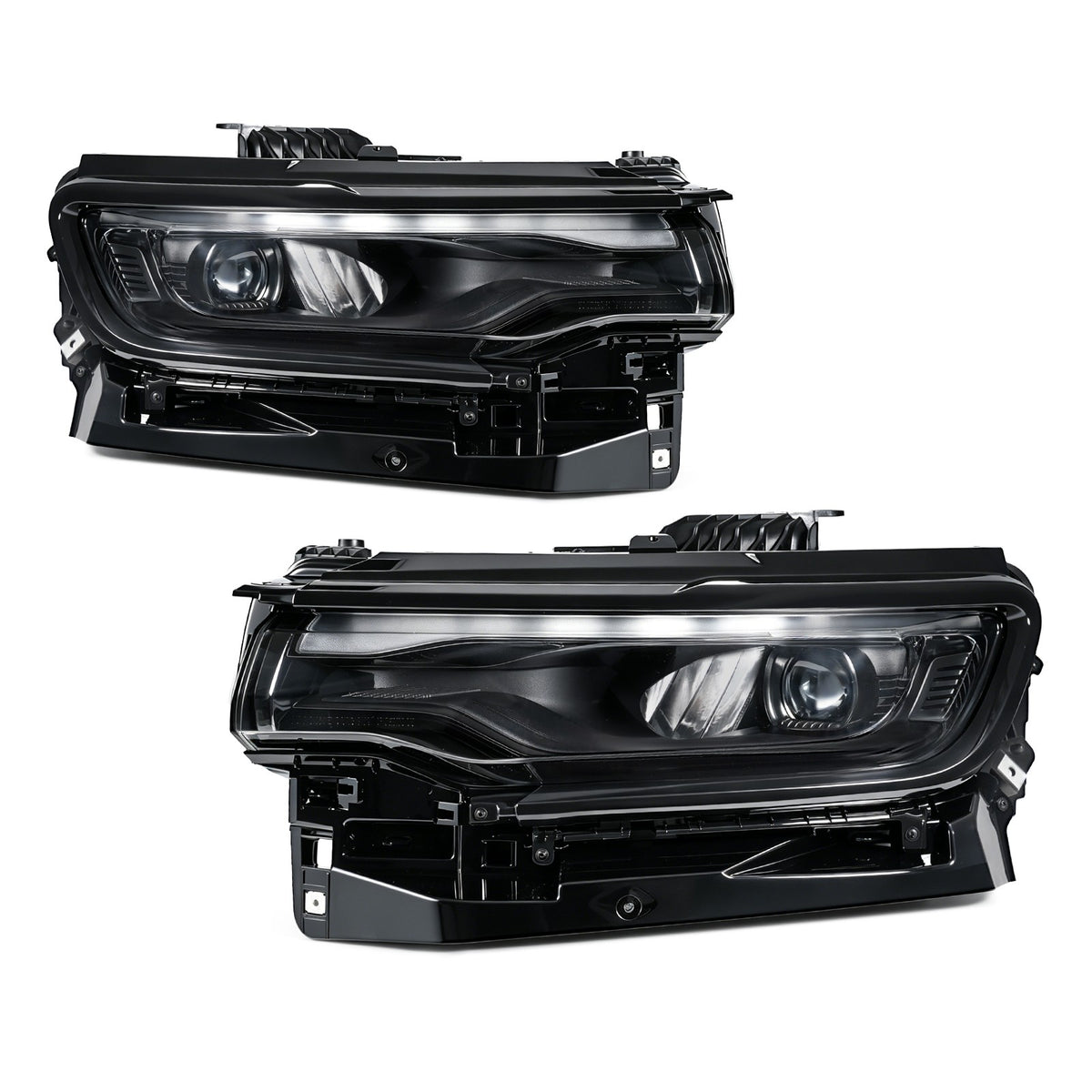 Full LED Single-Projector Headlights Pair, Black for Jeep Wagoneer (2022-2025) & Wagoneer L (2023-2025)