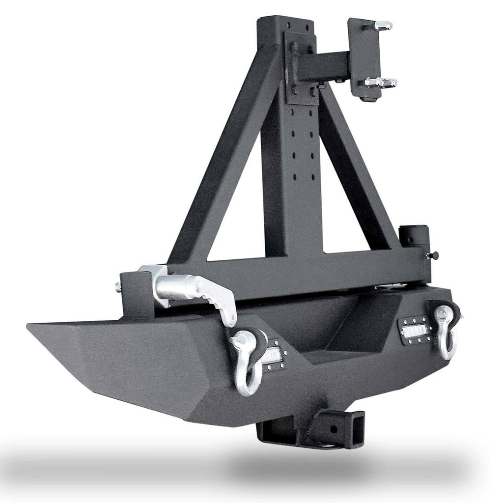 Rear Rock Crawler Bumper and Tire Carrier for Wrangler JK 2007-2018 Bumper