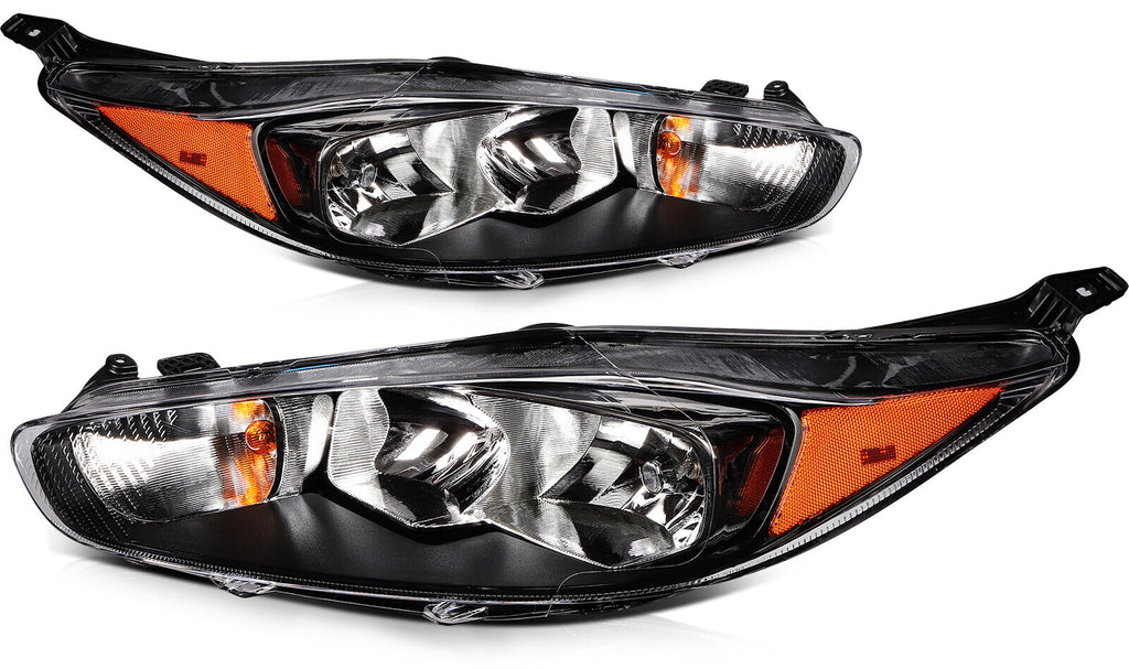 Pair halogen headlight front angle for 2014-2019 Ford Fiesta