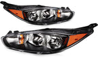 Pair halogen headlight front angle for 2014-2019 Ford Fiesta