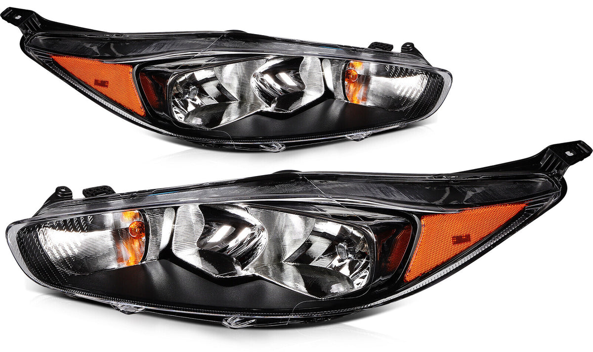 Pair halogen headlight front angle for 2014-2019 Ford Fiesta