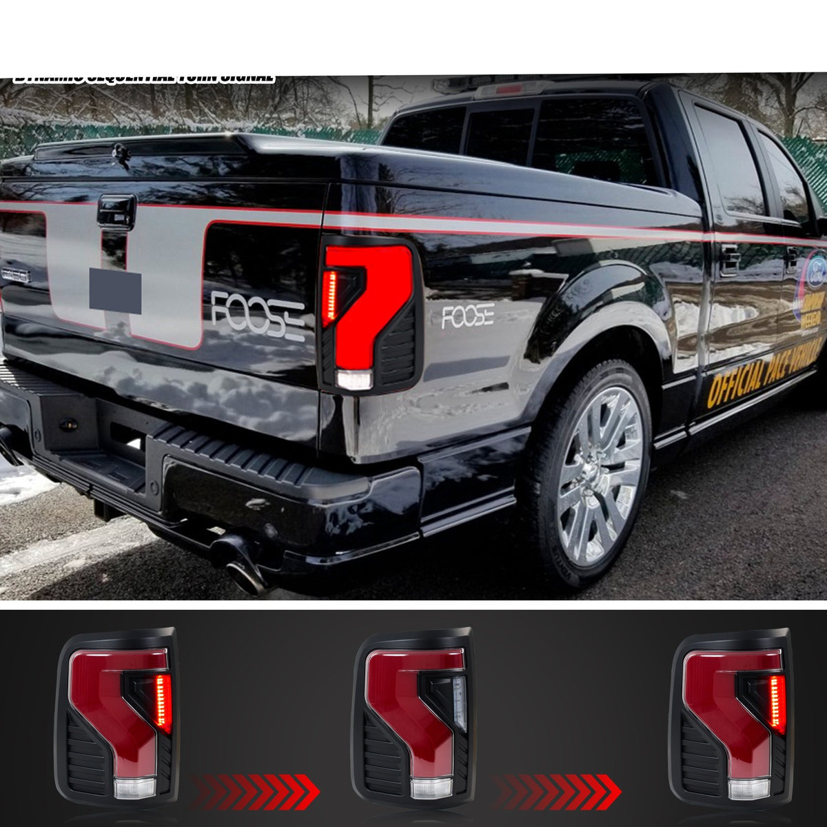 Sequential LED turn signal on a 2004-2008 Ford F-150 Styleside tail light