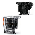 Pair LED headlight front angle for 2021-2023 Ford F-150
