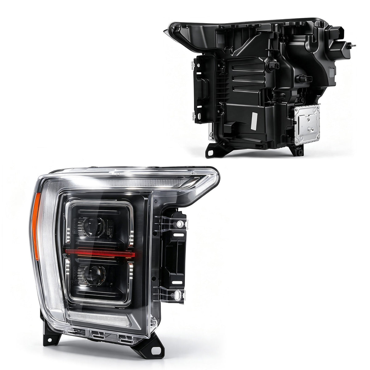 Pair LED headlight front angle for 2021-2023 Ford F-150
