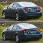 Before and after: factory vs LED tail lights on a 2007-2012 Lexus ES350