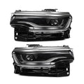 Full LED Single-Projector Headlights Pair, Chrome w/ LED Module for Jeep Wagoneer (2022-2025) & Wagoneer L (2023-2025)