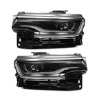 Full LED Single-Projector Headlights Pair, Chrome w/ LED Module for Jeep Wagoneer (2022-2025) & Wagoneer L (2023-2025)