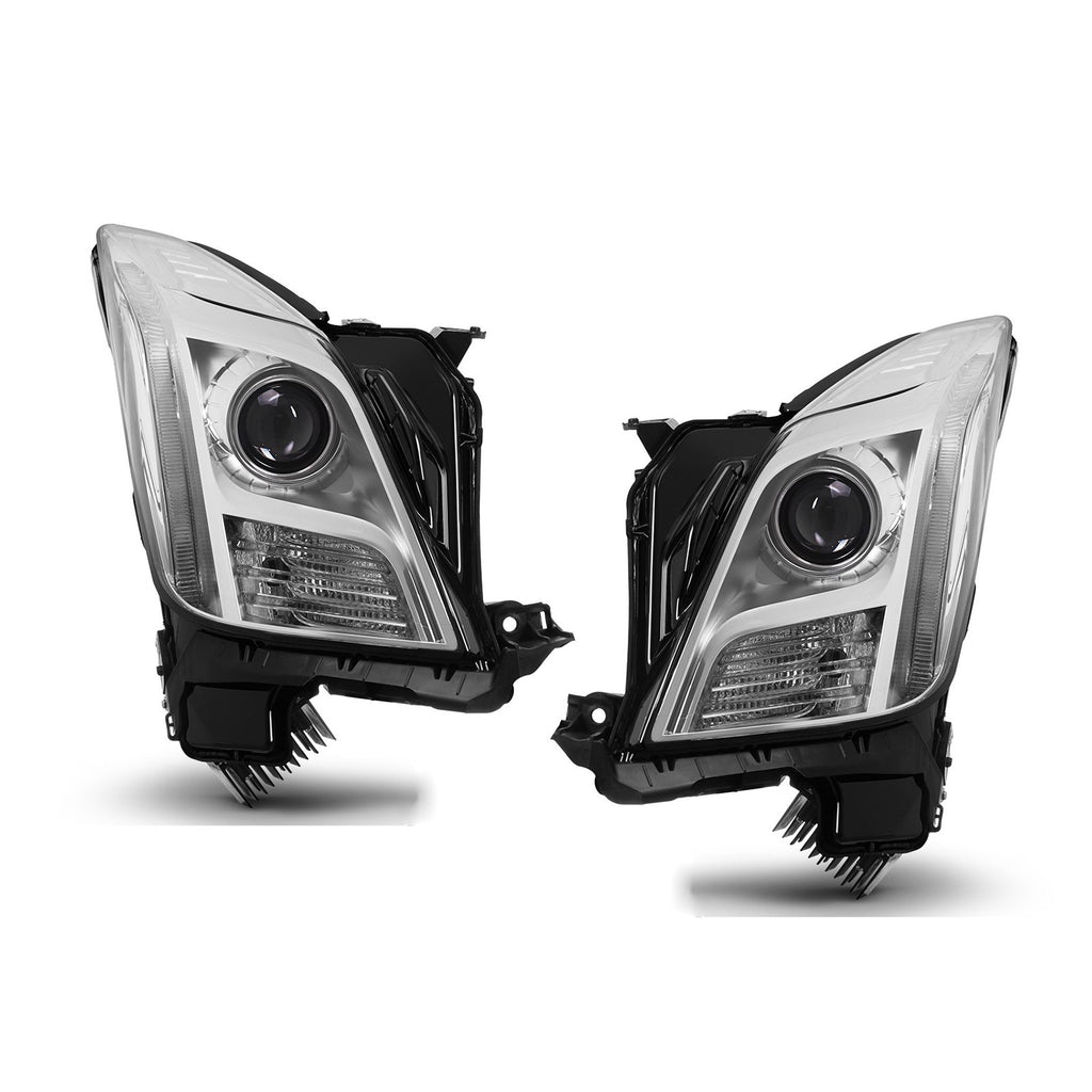 Chrome HID Headlights Pair w/ LED DRL for Cadillac XTS w/o AFS (2013-2017)