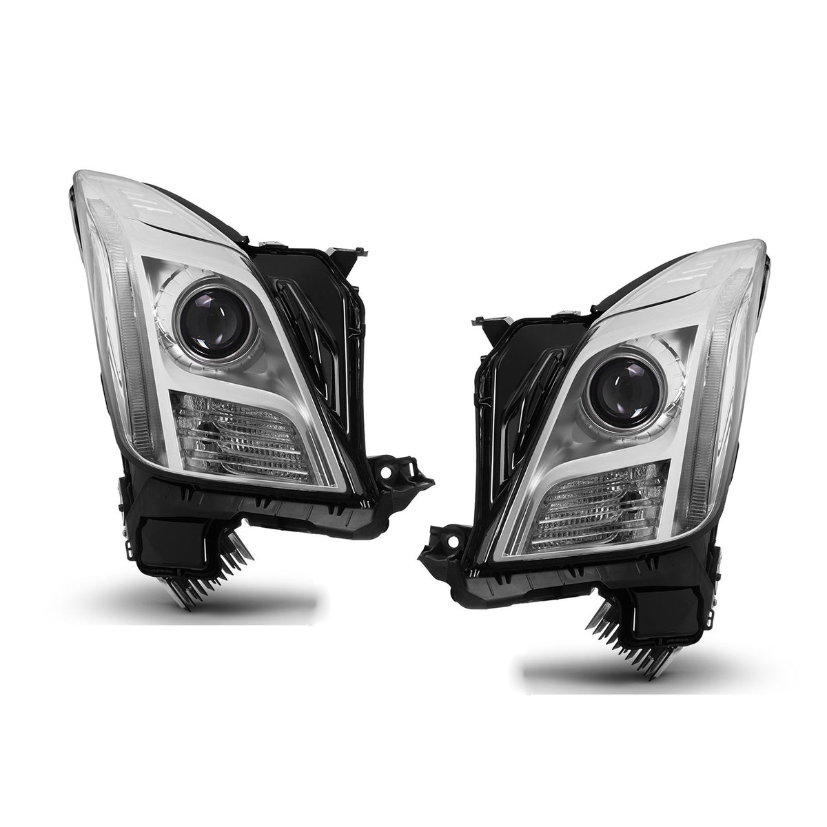 Chrome HID Headlights Pair w/ LED DRL for Cadillac XTS w/o AFS (2013-2017)
