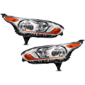 Chrome Halogen Headlights Pair w/ Bulbs for Ford Transit Connect (2014-2018)