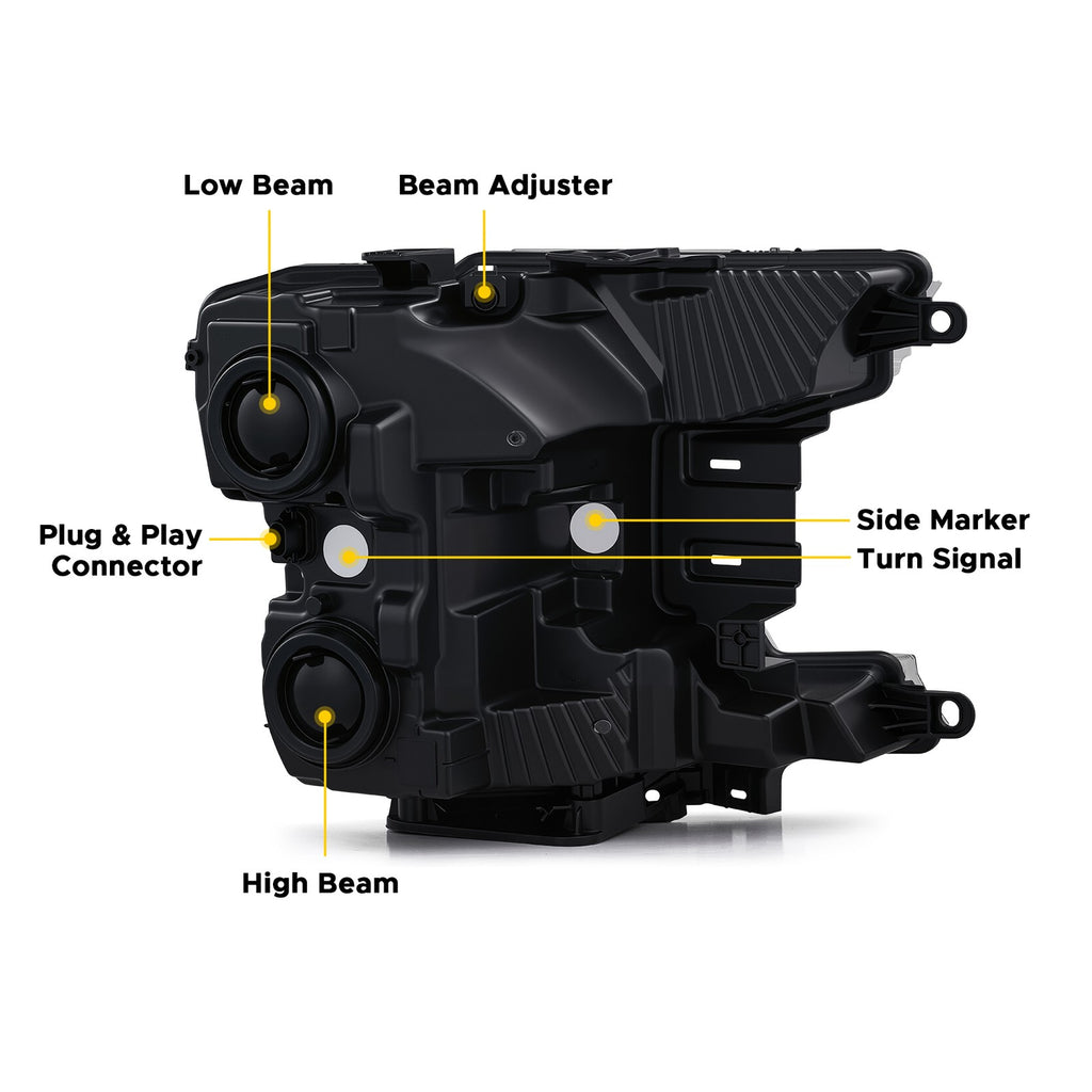 Chrome Halogen headlight features and specifications for 2018-2020 Ford F-150