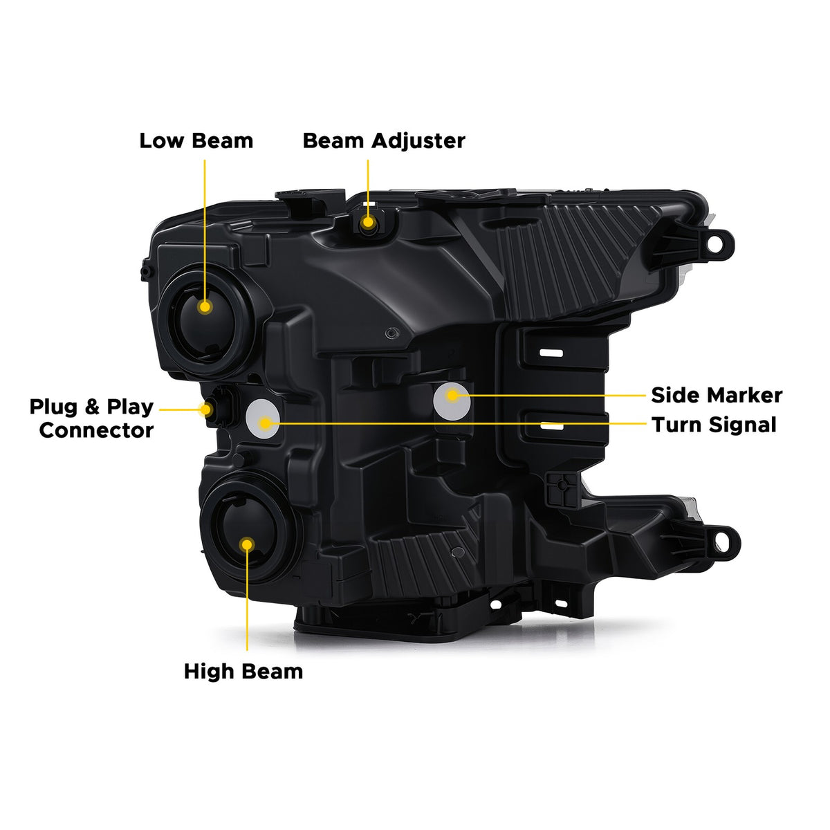 Chrome Halogen headlight features and specifications for 2018-2020 Ford F-150
