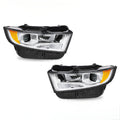 Chrome Halogen Projector Headlights Pair w/ Bulbs for Ford Edge SE SEL (2015-2018)