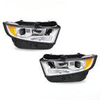Chrome Halogen Projector Headlights Pair w/ Bulbs for Ford Edge SE SEL (2015-2018)