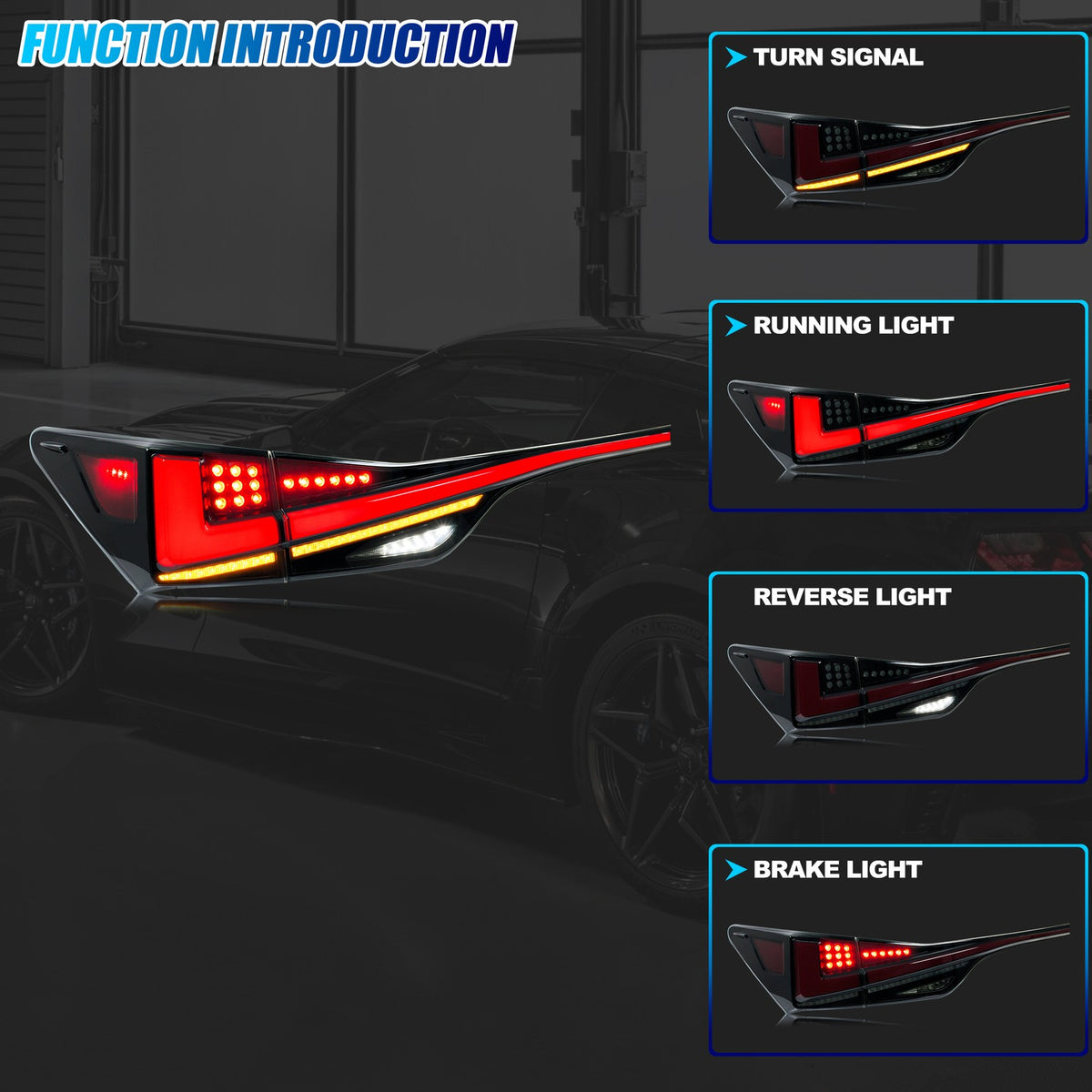 Running, brake, turn and reverse functions of the 2013-2020 Lexus GS350 / GS200t / GS F LED tail light