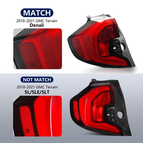 chrome LED outer tail light view 3 for GMC Terrain Denali (2018-2021)