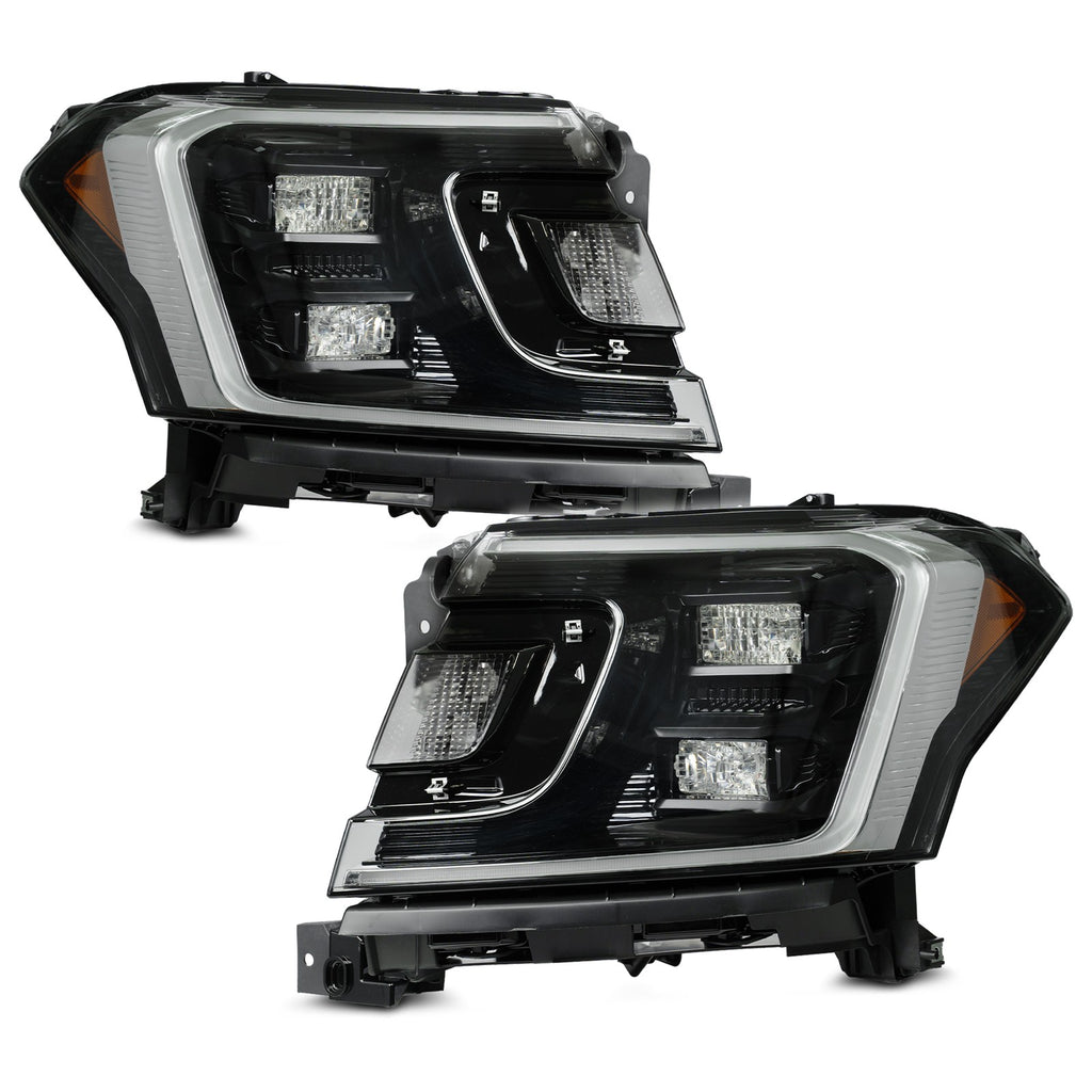 Black LED Projector Headlights Pair w/ LED DRL & Module for Ford Expedition (2018-2021)