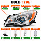 Bulb size diagram for 2014-2017 Buick Regal headlights