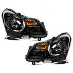Black HID Projector headlights pair front view for 2007-2008 Infiniti G35 Sedan