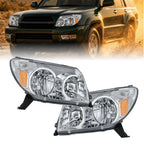 Chrome Halogen headlights pair front view for 2003-2005 Toyota 4Runner