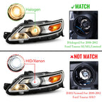 Left halogen projector headlight side angle for 2010-2012 Ford Taurus
