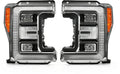 LED Headlights Pair w/ Module, Black Housing for Ford F-250 F-350 F-450 Super Duty (2017-2019)