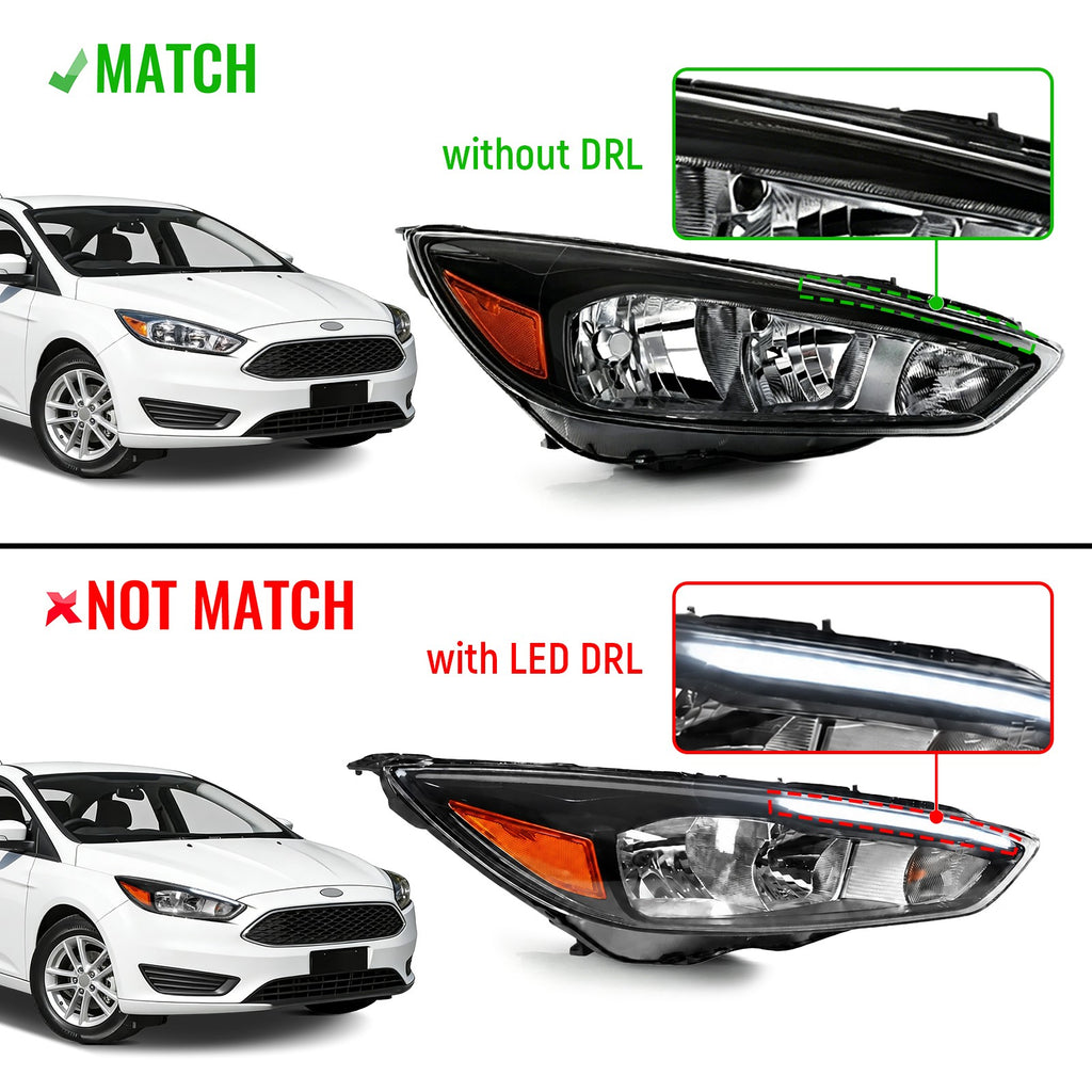 DRL style match diagram for 2015-2018 Ford Focus headlights
