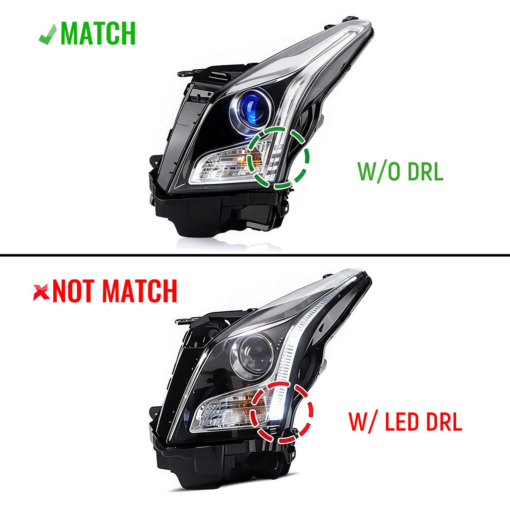 DRL style match diagram for 2013-2018 Cadillac ATS headlights