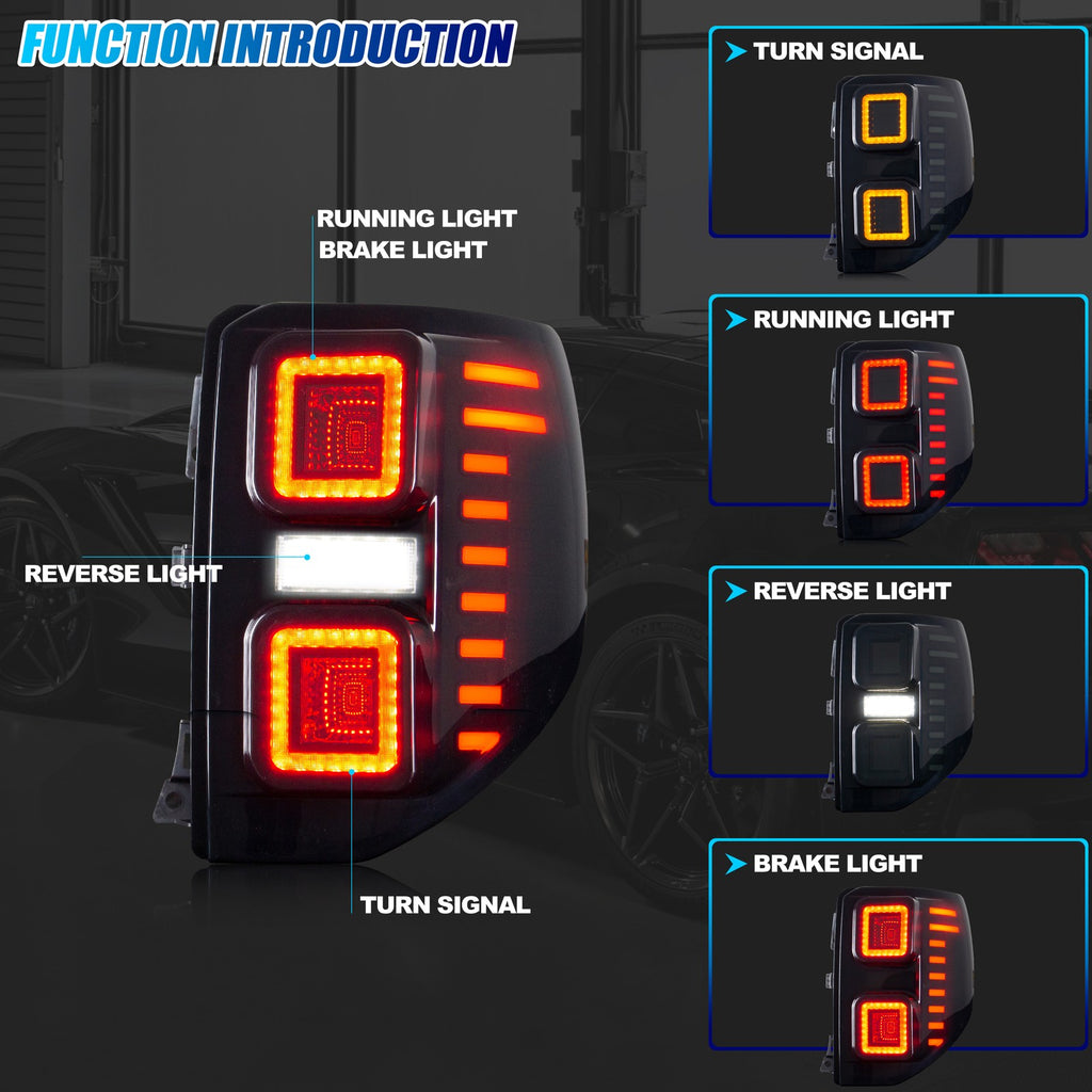 Running, brake, turn and reverse functions of the 2021-2026 Ford Bronco Sport LED tail light