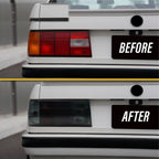 Before and after: factory tail light vs Euro smoke tail light on a BMW E30