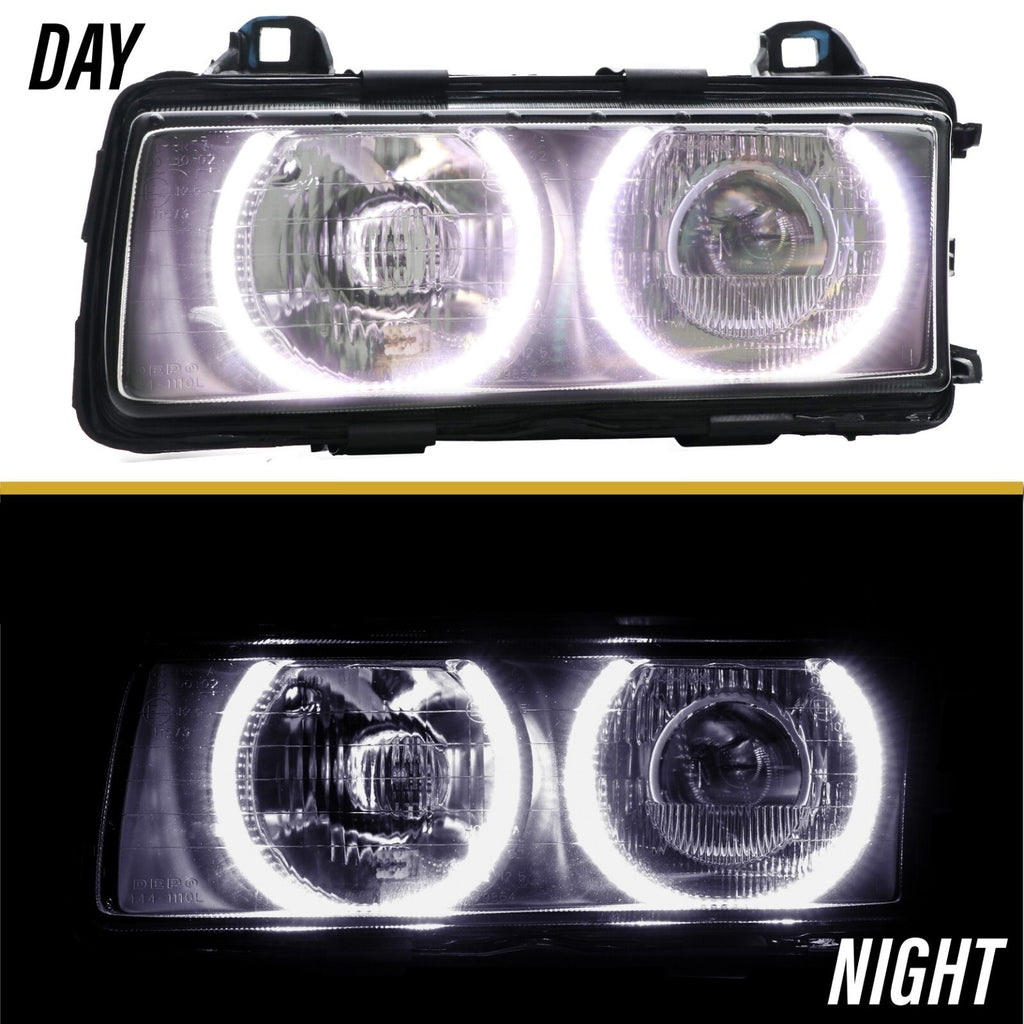 Day and night view of the LED angel eyes