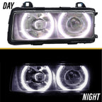 Day and night view of the LED angel eyes