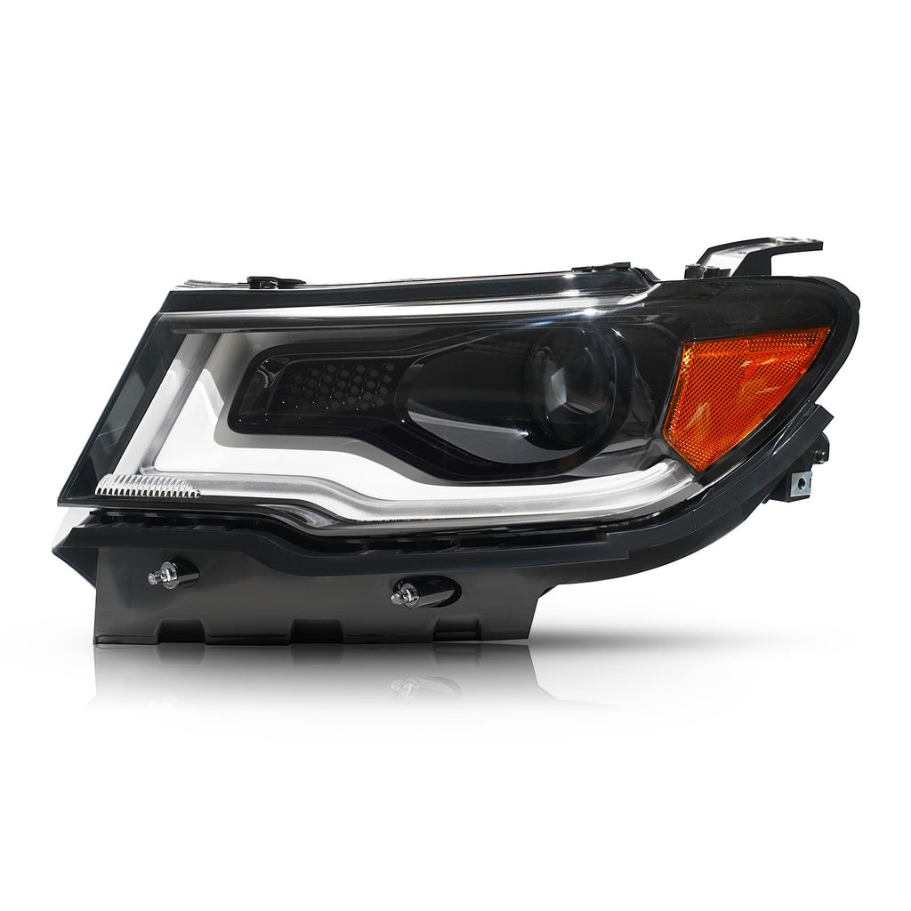Pair halogen projector headlight front angle for 2017-2021 Jeep Compass